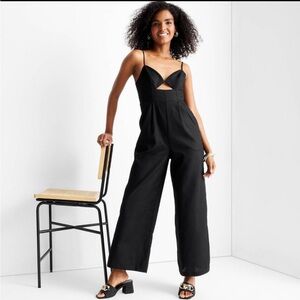 Future Collective x Jenny K Lopez Women's Strappy Cut-Out Wide Leg Jumpsuit sz 2